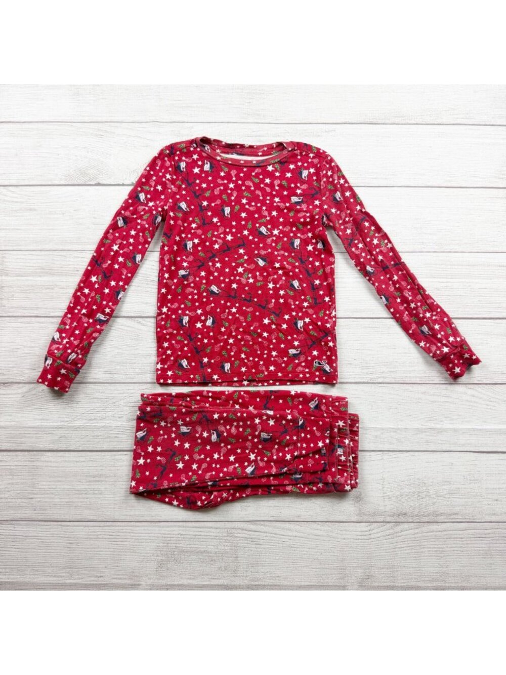 Vineyard Vines Kids Holiday Pajama Set Starry Night Owls Print Cotton 8